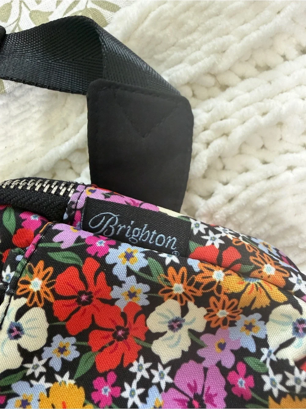 Brighton Black Floral Crossbody with Multicolor Blooms